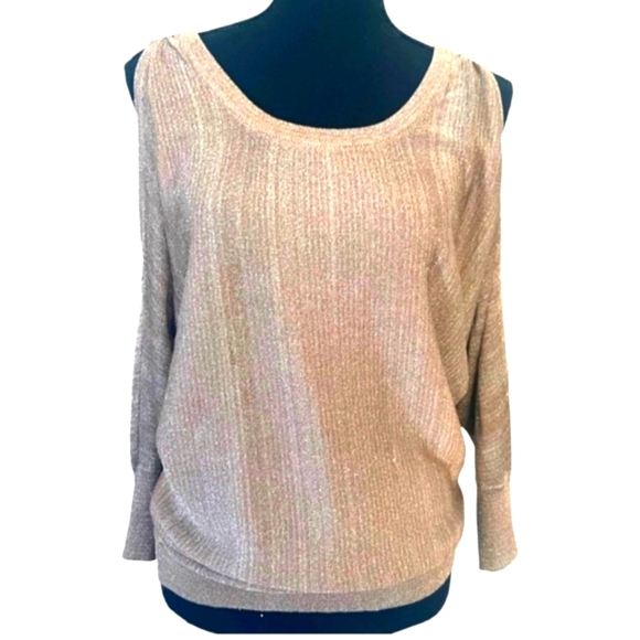 INC International Concepts Metallic Gold Sweater - Picture 1 of 9